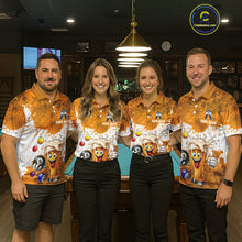 Load image into Gallery viewer, Funny Beer 8 Ball Mens Billiard Shirt Custom White Yellow Splatter Paint Billiard Pool Team Clothing NYN3223