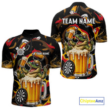Load image into Gallery viewer, Alligator Beer men's quarter zip dart jersey personalized dart team uniform, professional dart apparel