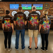 Load image into Gallery viewer, Custom Funny Colorful Crown Flamingo Women Darts Polo League Shirts Splatter Dart Jerseys NYN2209