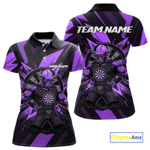Load image into Gallery viewer, Purple Funny Muscle Bull Dartboard Custom Funny Darts Polo Shirt For Women  Dart Jerseys NYN1956