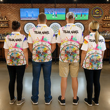 Load image into Gallery viewer, Custom Colorful Splatter Skull Dartboard Women Darts Polo Team Shirts Dart Jerseys | White NYN2211