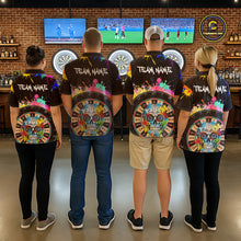 Load image into Gallery viewer, Custom Colorful Splatter Skull Dartboard Women Darts Polo Team Shirts Dart Jerseys | Black NYN2212