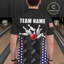 Load image into Gallery viewer, Personalized American Flag Eagle Bowling Shirts For Men Patriotic Bowling Pins And Ball Team Jersey NYN3074