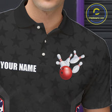 Load image into Gallery viewer, Personalized American Flag Eagle Bowling Shirts For Men Patriotic Bowling Pins And Ball Team Jersey NYN3074