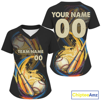 Custom Women's Baseball Jerseys Personalized Colorful Baseball, Youth Baseball Shirt NYN1135