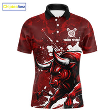 Load image into Gallery viewer, Custom White And Red Splatter Darts Polo &amp; 1/4 Zip Shirt For Men Funny Bull Darts Team Jerseys NYN2891