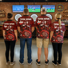 Load image into Gallery viewer, Custom White And Red Splatter Darts Polo &amp; 1/4 Zip Shirt For Men Funny Bull Darts Team Jerseys NYN2891