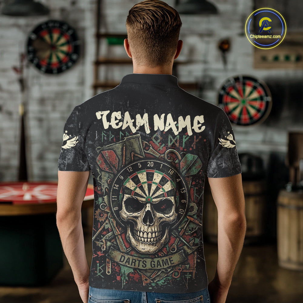 Graffiti Grunge Skull Darts Shirt For Men Custom Name & Team Skull Dart Outfits Jerseys NYN3115