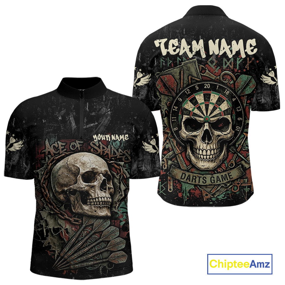 Graffiti Grunge Skull Darts Shirt For Men Custom Name & Team Skull Dart Outfits Jerseys NYN3115
