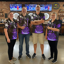 Load image into Gallery viewer, Purple Horror Tiger Fire Flame Dartboard Custom Women Darts Polo League Shirts Dart Jerseys NYN2247