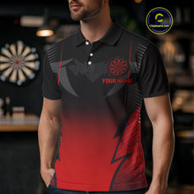 Load image into Gallery viewer, Custom Dart Team Shirt With Black Maroon Phoenix For Men - Personalized Name &amp; Team NYN0333