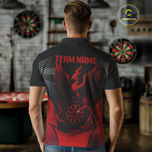 Load image into Gallery viewer, Custom Dart Team Shirt With Black Maroon Phoenix For Men - Personalized Name &amp; Team NYN0333
