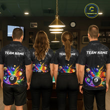 Load image into Gallery viewer, Personalized Rainbow Splatter 8 Ball Pool Polo Shirts For Women, Custom Grunge Billiard Team Apparel NYN3294