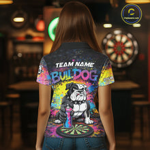 Load image into Gallery viewer, Custom Funny Bulldog Colorful Paint Women Darts Polo League Shirts Splash Dart Team Jerseys NYN2253