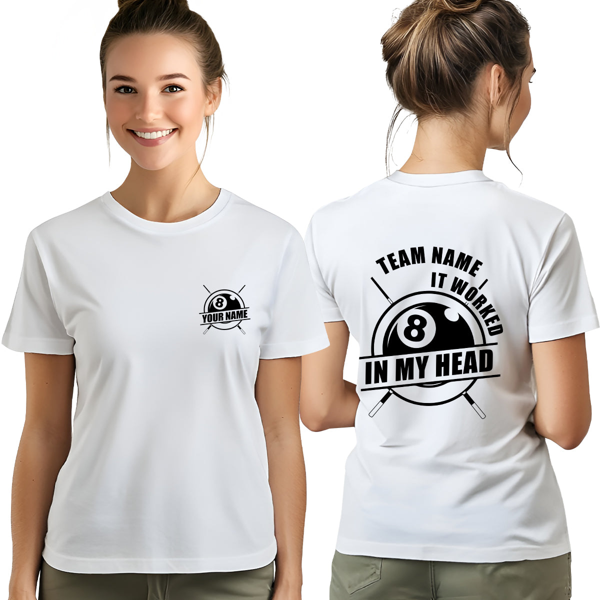 It Worked In My Head 8 Ball T-Shirts Custom Billiard Shirts For Pool Team Player, Billiard Clothing TDM3929