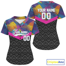 Load image into Gallery viewer, Custom Colorful Graffiti Baseball Ball Shirt For Women Outfits Baseball Team Jerseys NYN1511