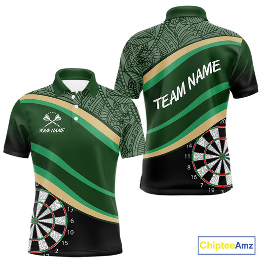 Leafy Whirl Dart Boards Darts Funny Shirt For Men - Custom Team & Player Name NYN0371