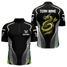 Load image into Gallery viewer, Custom Black And Yellow Dragon Darts Polo &amp; 1/4 Zip Shirts For Men, Dart Team Jerseys NYN0034