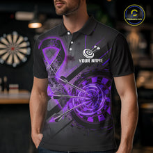 Load image into Gallery viewer, Lightning Purple Ribbon Dartboard Custom Lightning Dartboard Darts Polo Shirt For Men NYN1804