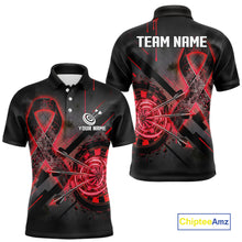 Load image into Gallery viewer, Lightning Red Ribbon Dartboard Custom Lightning Dartboard Darts Polo Shirt For Men NYN1805