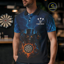Load image into Gallery viewer, Flaming Dartboard &amp; Evil Magician Darts Shirt For Men - Custom Player &amp; Team Name NYN0392