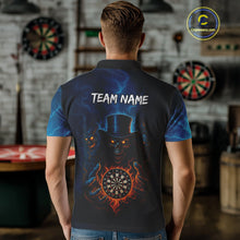 Load image into Gallery viewer, Flaming Dartboard &amp; Evil Magician Darts Shirt For Men - Custom Player &amp; Team Name NYN0392