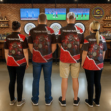 Load image into Gallery viewer, Black &amp; Red Splatter Rhino Women Darts Polo Shirt Custom Funny Team Dart League Jerseys NYN2067