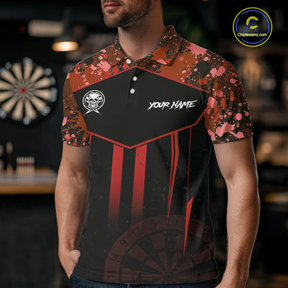 Crown Skull Splatter Paint Dartboard Darts Shirt For Men Custom Red Splatter Dart Team Jerseys NYN3166