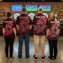 Load image into Gallery viewer, Red Flaming Tiger Funny Darts Custom Women's Dart Polo Shirts Team Dart League Jerseys NYN2078