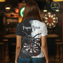 Load image into Gallery viewer, Personalized Black &amp; Red Dripping Spider Women Dart Polo Shirts Custom Dart League Jerseys NYN2095