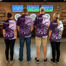 Load image into Gallery viewer, Personalized Black &amp; Purple Dripping Spider Women Dart Polo Shirts Custom Dart League Jerseys NYN2096