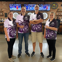 Load image into Gallery viewer, Personalized Black &amp; Purple Dripping Spider Women Dart Polo Shirts Custom Dart League Jerseys NYN2096