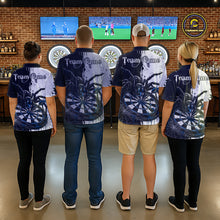 Load image into Gallery viewer, Personalized Black &amp; Blue Dripping Spider Women Dart Polo Shirts Custom Dart League Jerseys NYN2097