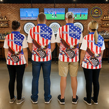 Load image into Gallery viewer, Personalized Eagle US Flag Patriotic Men Darts Polo Shirt Custom Freedom-Day Dart Team Jersey NYN2620