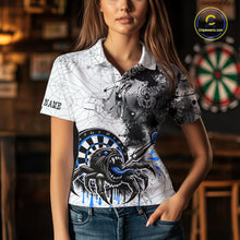 Load image into Gallery viewer, Personalized Dripping Black And Blue Spider Dart Polo Shirts For Women, Custom Dart Jerseys NYN2118