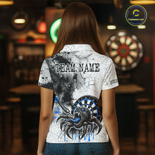 Load image into Gallery viewer, Personalized Dripping Black And Blue Spider Dart Polo Shirts For Women, Custom Dart Jerseys NYN2118