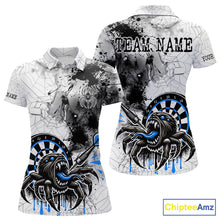 Load image into Gallery viewer, Personalized Dripping Black And Blue Spider Dart Polo Shirts For Women, Custom Dart Jerseys NYN2118