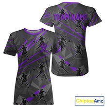 Load image into Gallery viewer, Custom Grey And Purple Pickleball Ball Jerseys For Women Pickleball Paddle League Shirts NYN2128
