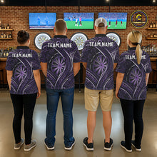 Load image into Gallery viewer, Black Purple Tribal Pattern Darts Polo &amp; 1/4-Zip Shirt For Women Personalized Tribal Dart Team Appeal NYN3009