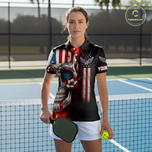 Load image into Gallery viewer, Custom Sugar Skull Red Flaming Pickleball League Jerseys Women Pickleball US Flag Team Shirts NYN2149