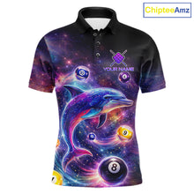 Load image into Gallery viewer, Funny Dolphin Rainbow Galaxy Pool Ball Billiard Shirt For Men Personalized Billiard Team Apparel NYN2637