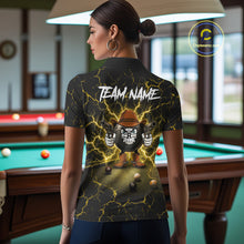 Load image into Gallery viewer, Billiard 8 Ball Cowboy Funny Pool Shirt For Women Custom Thunder Yellow Team Billiard Attire NYN3443