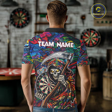 Load image into Gallery viewer, Graffiti Grim Reaper Dartboard &amp; Arrow Darts Polo Shirt For Men Custom Funny Dart Team Shirt NYN2658