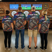 Load image into Gallery viewer, Graffiti Grim Reaper Dartboard &amp; Arrow Darts Polo Shirt For Men Custom Funny Dart Team Shirt NYN2658