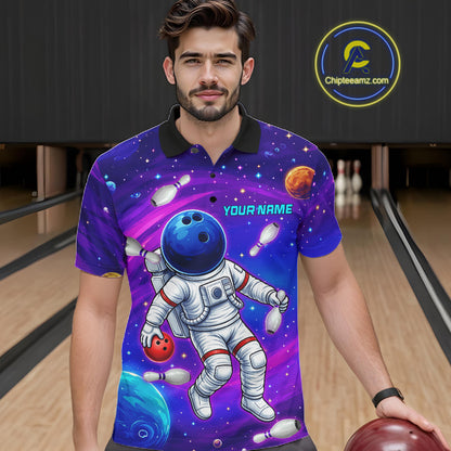 Funny astronaut galaxy bowling team shirts custom bowling jerseys for bowlers