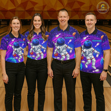 Load image into Gallery viewer, Funny astronaut galaxy bowling team shirts custom bowling jerseys for bowlers