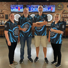 Load image into Gallery viewer, Custom Flaming Dragon Blue Digital Flow Women Darts Polo Team Shirt Dart League Jerseys NYN2177