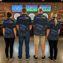 Load image into Gallery viewer, Personalized Ocean Blue Holographic Dartboard Mens Darts Shirt Custom Funny Shark Dart Team Jerseys NYN3203