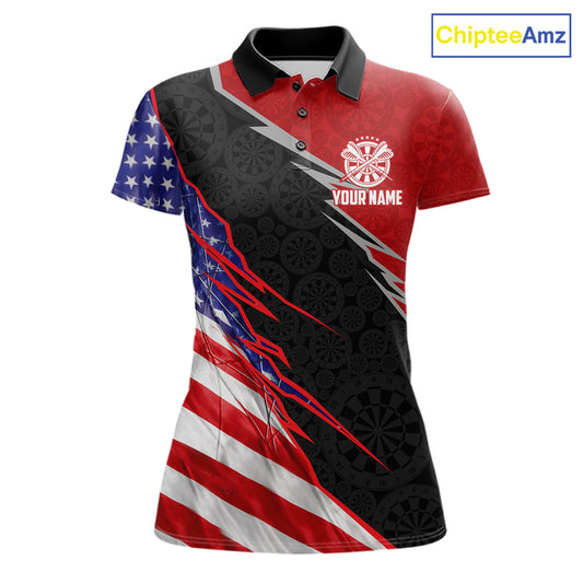 Personalized American Flag Darts Shirt For Women Custom Patriotic US Darts Team Jersey NYN2840