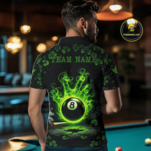 Load image into Gallery viewer, St Patrick's Day Green Smokes Hand Ball 8 Billiards Pool Shirt For Men Personalized Billiard Team Names NYN2694